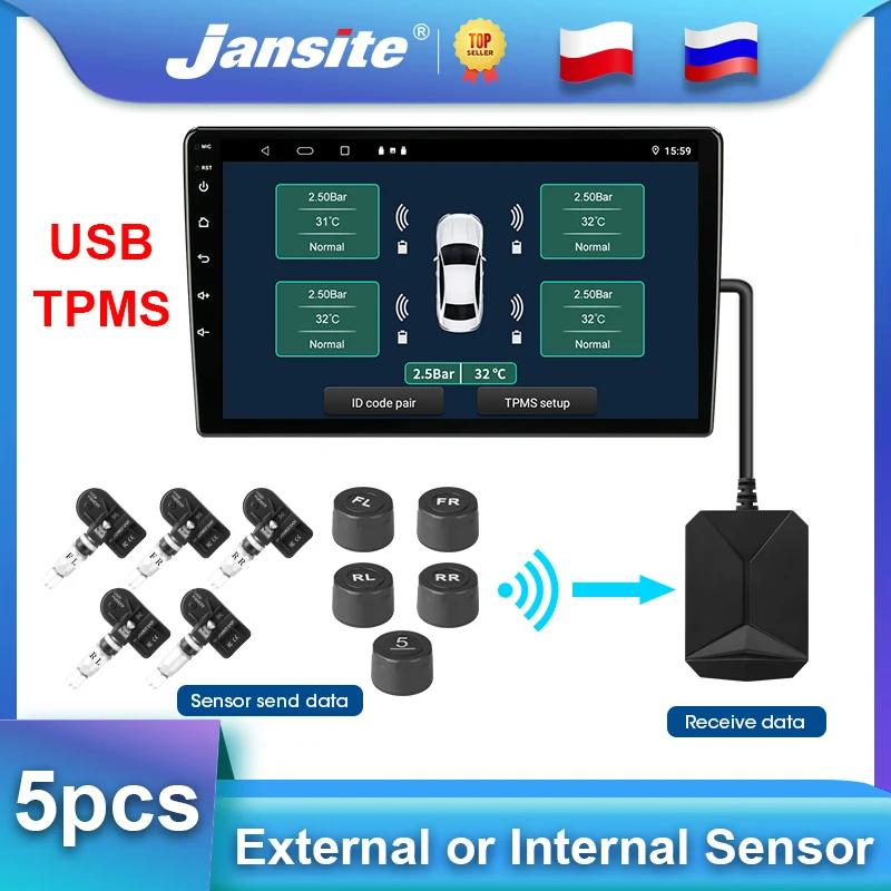 Jansite ڵ Ÿ̾ з 溸  ý, USB TPMS, ڵ , ȵ̵ ׺̼ ÷̾, ܺ Ǵ  , 5 